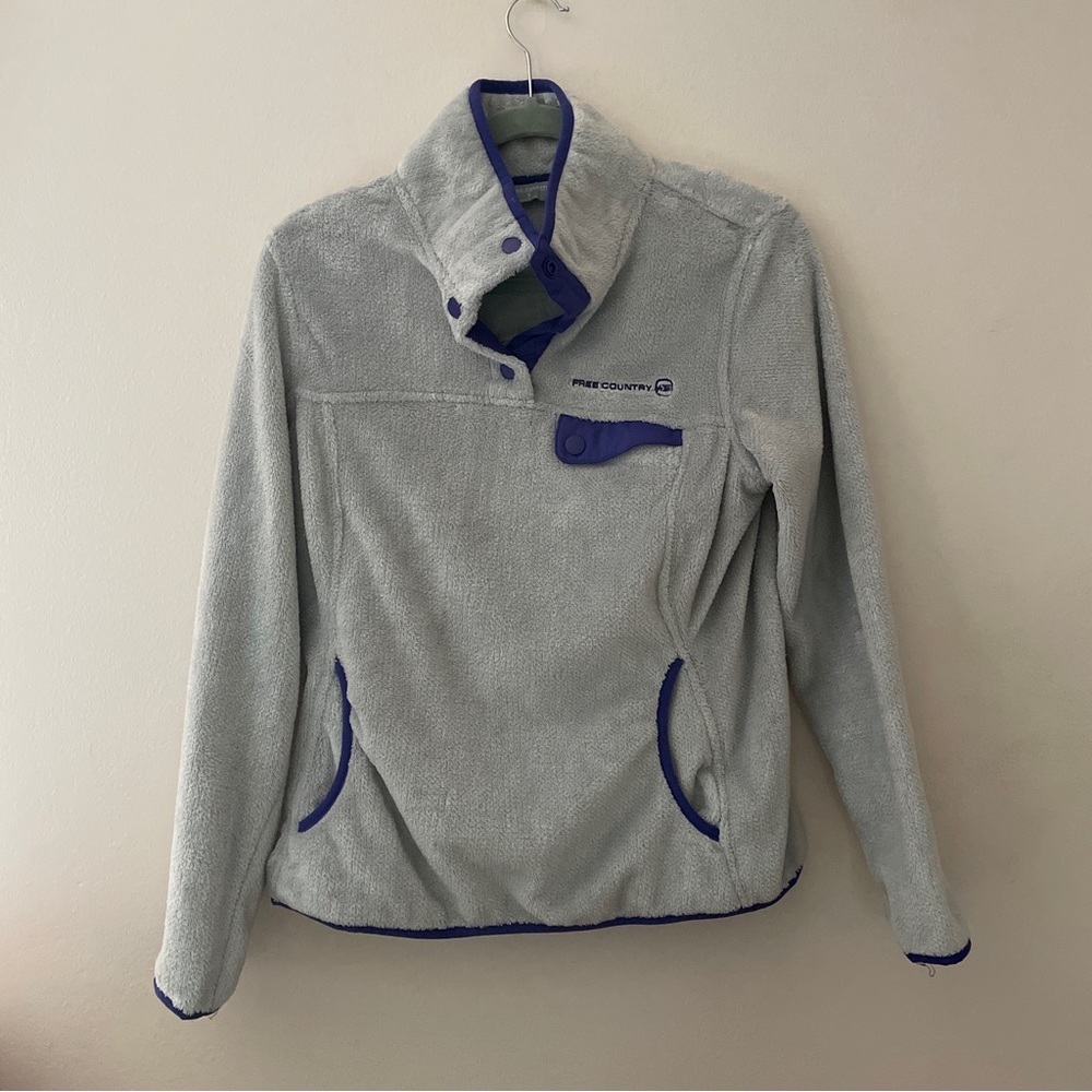 Free Country grey and purple fleece pullover
